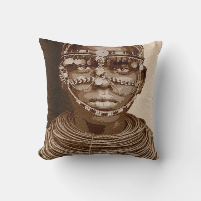 Cultural Elegance Throw Pillow (Front)