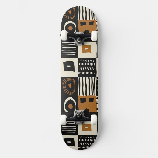 Cultural Ethnic African Abstract Print Skateboard (Front)