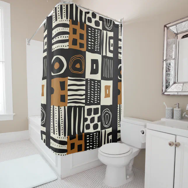 Cultural Ethnic Mud Cloth African Print Shower Curtain | Zazzle