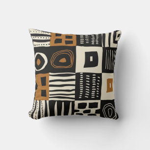 Cultural Ethnic Mud Cloth African Print Throw Pillow