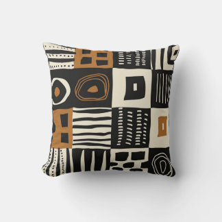 Cultural Ethnic Mud Cloth African Print Throw Pillow