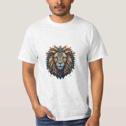 Cultural Mosaic Lion T_Shirt Design