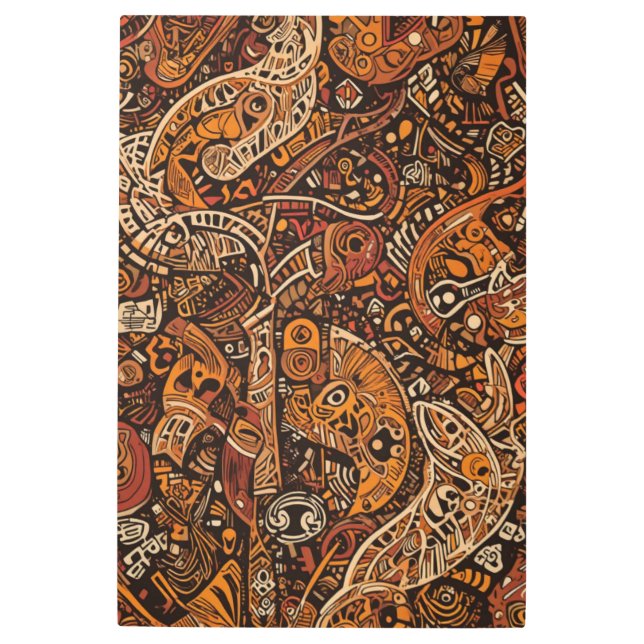 Cultural Tapestry African Tribal Fusion Metal Print (Front)