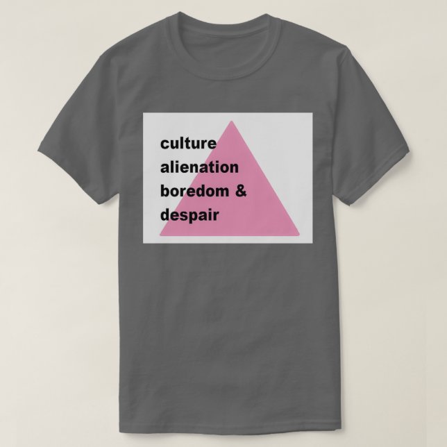 Culture alienation boredom and despair T-Shirt (Design Front)