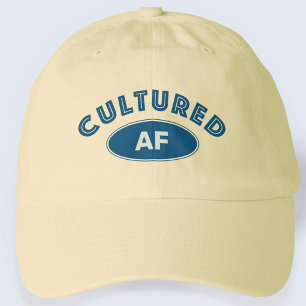 Cultured AF Funny Butter Yellow Witty Retro Foodie Hat