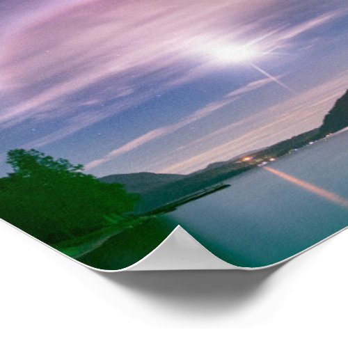 Cultus Lake Vibrant Moon Halo  Poster