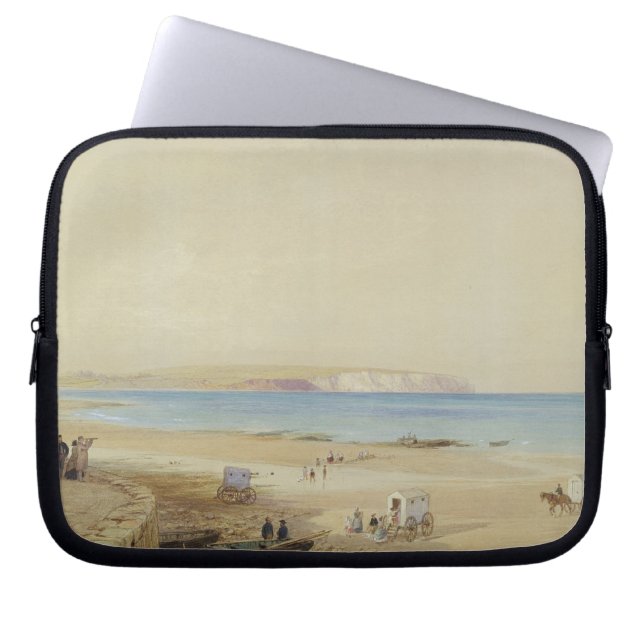 Culver Cliff, Isle of Wight (w/c, pen & ink, bodyc Laptop Sleeve (Front)