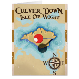 Culver Down Isle of wight England travel poster Cards