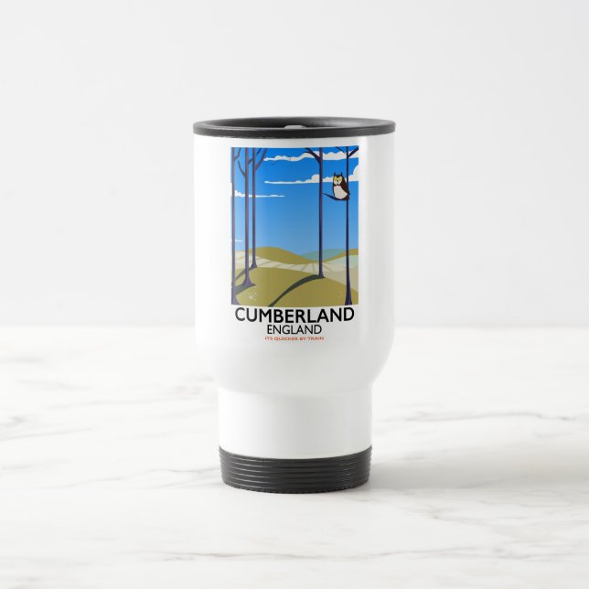 Cumberland, England vintage style travel poster. Travel Mug (Center)