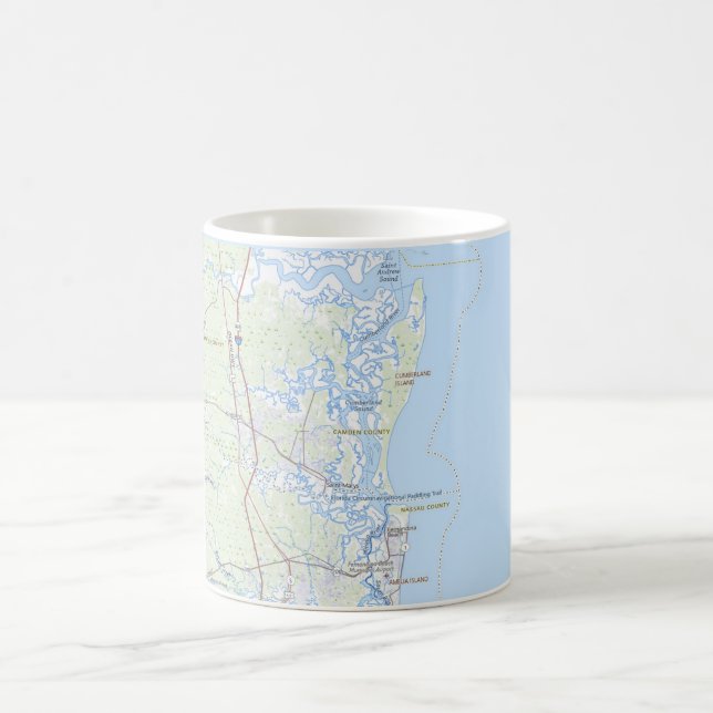 Cumberland Island Georgia Coast Map Mug (Center)