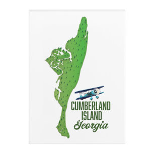 Cumberland island Georgia Map Acrylic Print