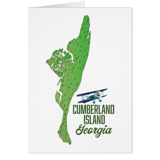 Cumberland island Georgia Map Cards (Front)