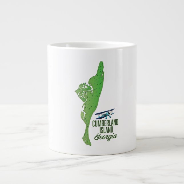 Cumberland island Georgia Map Giant Coffee Mug (Front)