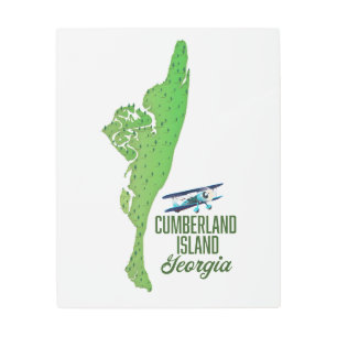 Cumberland island Georgia Map Metal Print