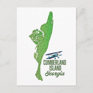 Cumberland island Georgia Map Postcard