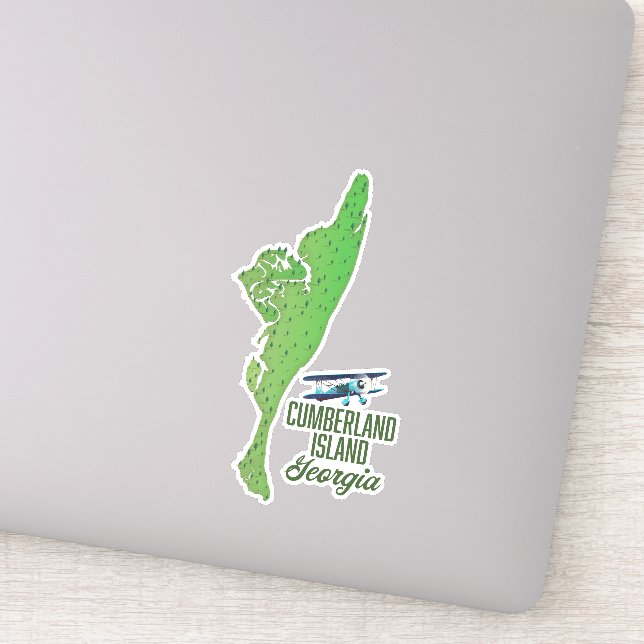 Cumberland island Georgia Map Sticker (Detail)