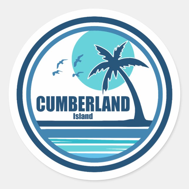 Cumberland Island Georgia Palm Tree Birds Classic Round Sticker (Front)