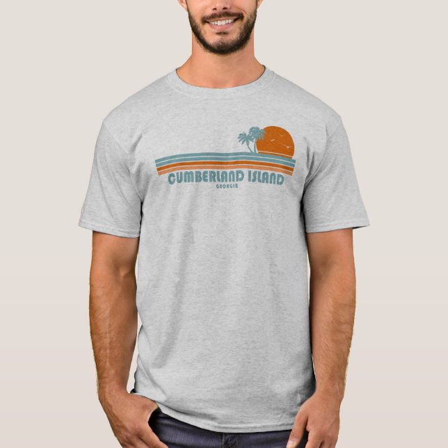 Cumberland Island Georgia Sun Palm Trees T-Shirt (Front)
