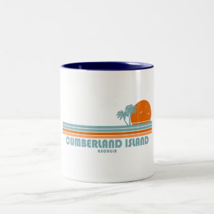 Cumberland Island Georgia Sun Palm Trees Two-Tone Coffee Mug