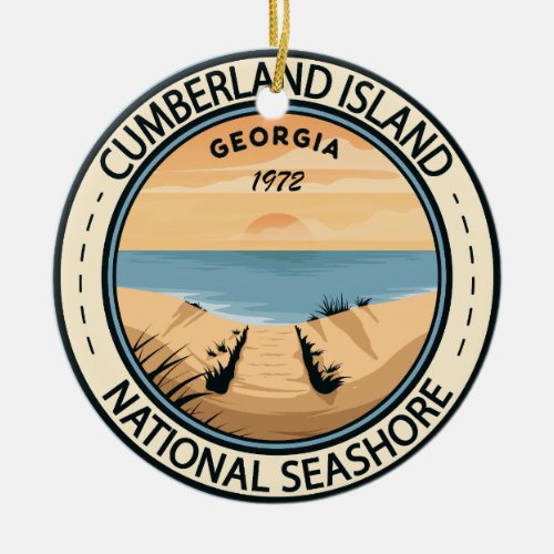 Cumberland Island National Seashore Georgia Badge Ceramic Ornament