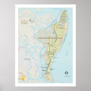 Cumberland Island National Seashore Map (1991)  Poster