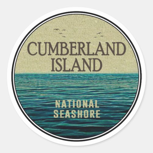 Cumberland Island National Seashore Ocean Birds Classic Round Sticker