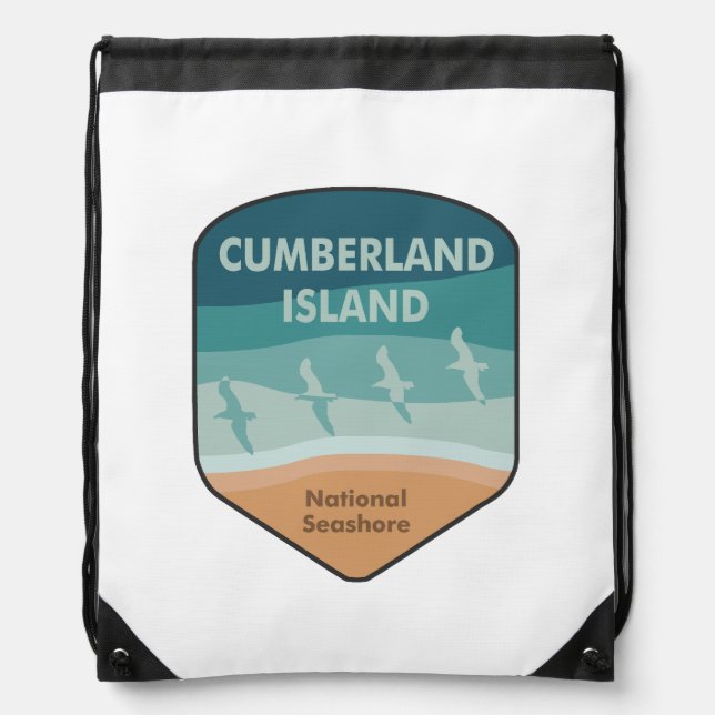 Cumberland Island National Seashore Seagulls Drawstring Bag (Front)