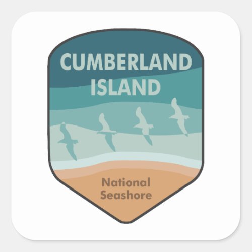 Cumberland Island National Seashore Seagulls Square Sticker