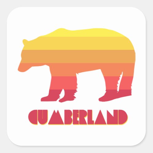 Cumberland Maryland Rainbow Bear Square Sticker