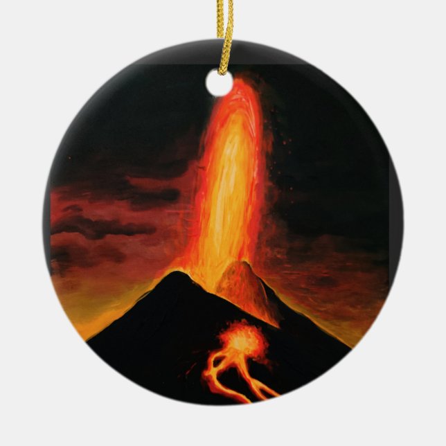 Cumbre Vieja volcano Ceramic Ornament (Front)
