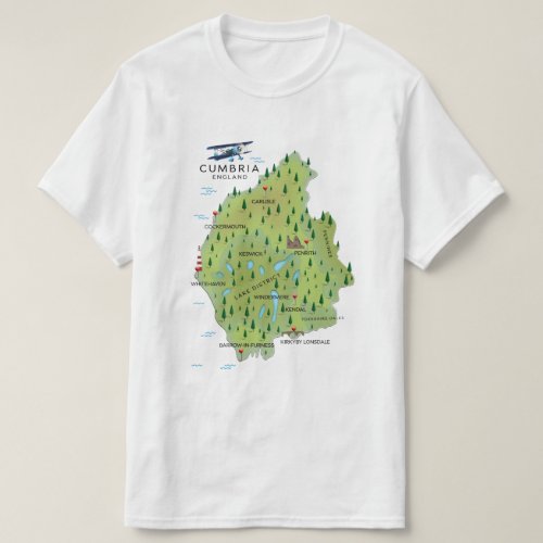 Cumbria England Map travel poster T_Shirt