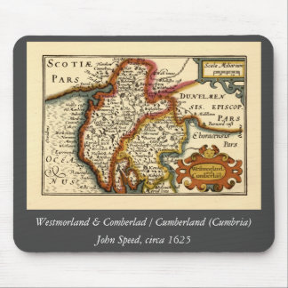 Cumbria (Westmorland, Cumberland) Antiquarian Map Mouse Pad