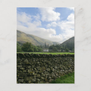 Cumbrian Dry Stone Wall at Howtown Postcard