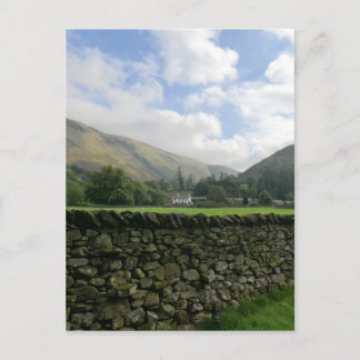 Cumbrian Dry Stone Wall at Howtown Postcard