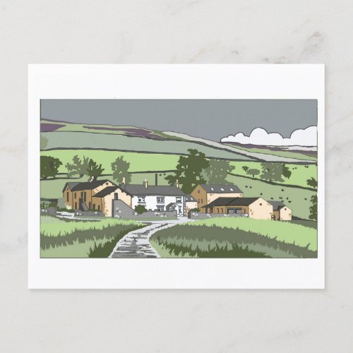 Cumbrian Farmhouse Invitation Postcard