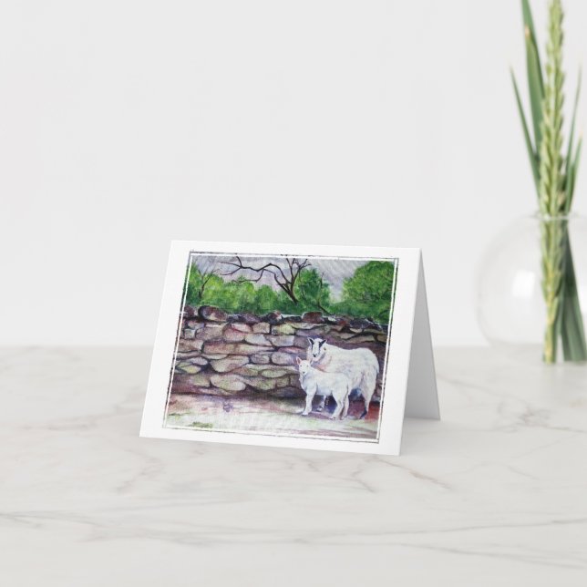 Cumbrian Sheep Art/Thinking of You Card (Front)