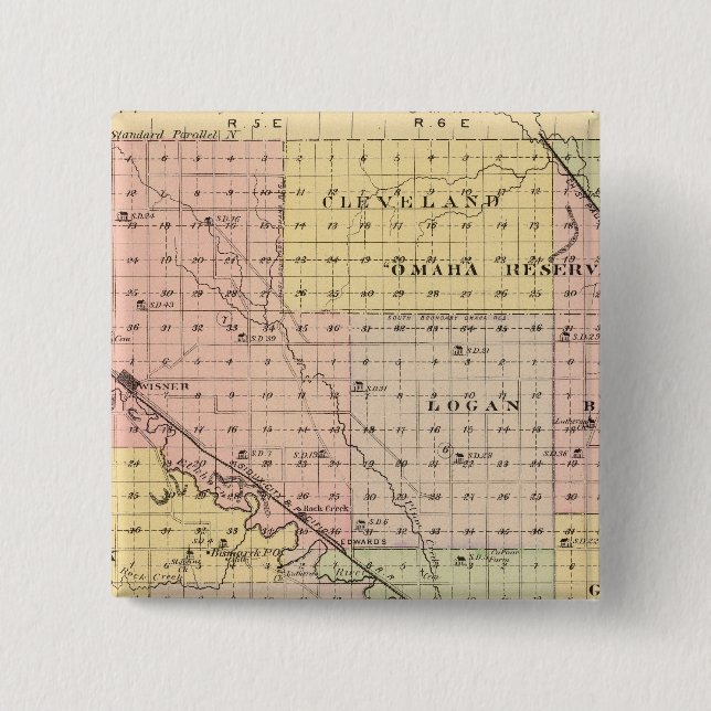 Cuming County, Nebraska Pinback Button (Front)