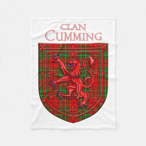 Cumming Tartan Scottish Plaid Lion Rampant Fleece Blanket