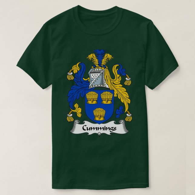Cummings Coat of Arms Cummings Family Crest  T-Shirt (Design Front)