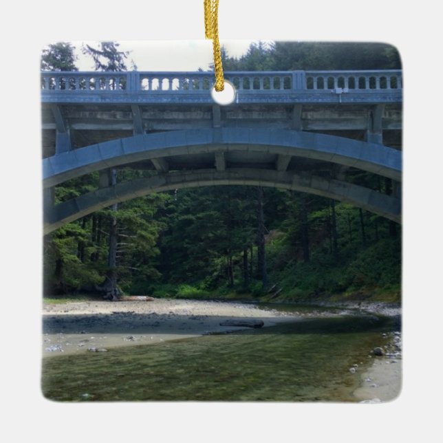 Cummins Creek at Neptune State Park, OR Ceramic Ornament (Front)