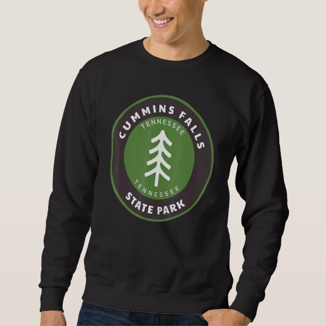 Cummins Falls State Park Tennessee Tn Forest Badge Sweatshirt (Front)