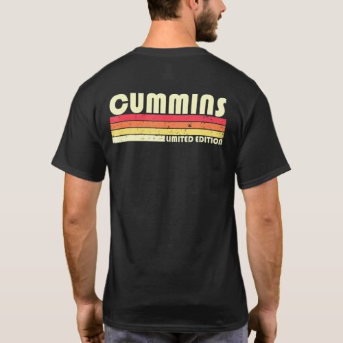 Cummins Surname Retro Vintage 80s 90s Birthday Reu T_Shirt