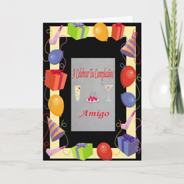 Cumpleaños Amigo Card (Front)