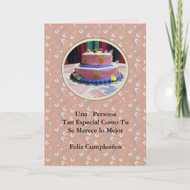 Cumpleaños para una persona muy especial card (Front)