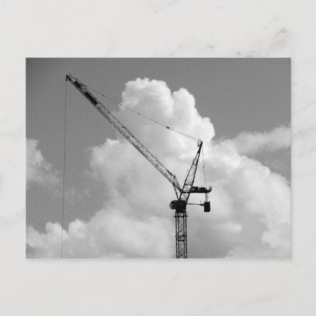 Cumulonimbus Crane - Black and White Postcard (Front)