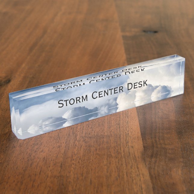 Cumulus Cloud Group Custom Text Desk Name Plate (Side)