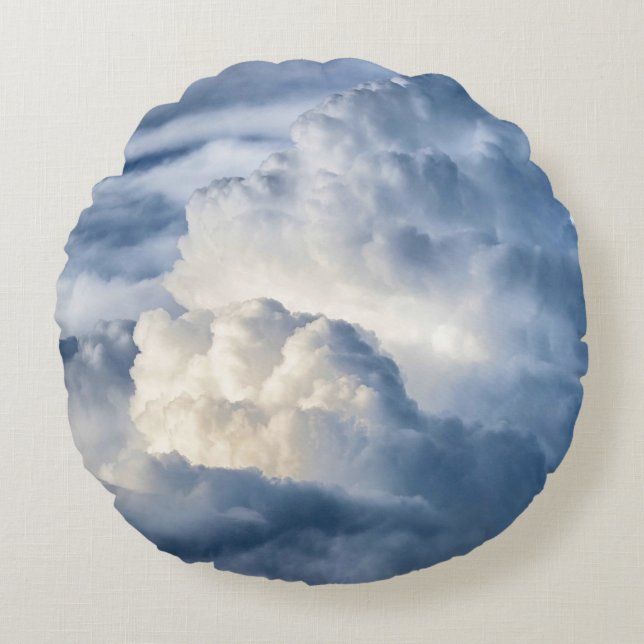Cumulus Cloud Group Round Pillow (Front)