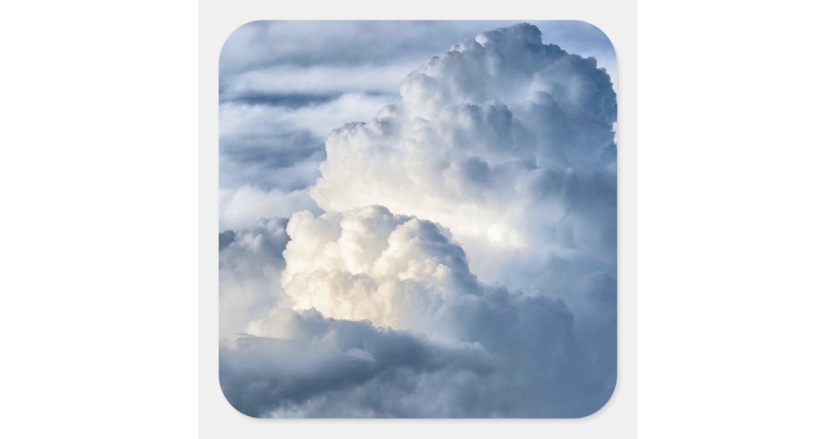 Cumulus Cloud Group Square Sticker | Zazzle