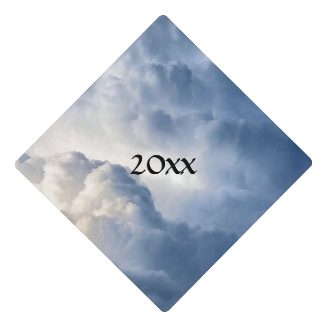 Cumulus Cloud Group w Year Graduation Cap Topper (Front)