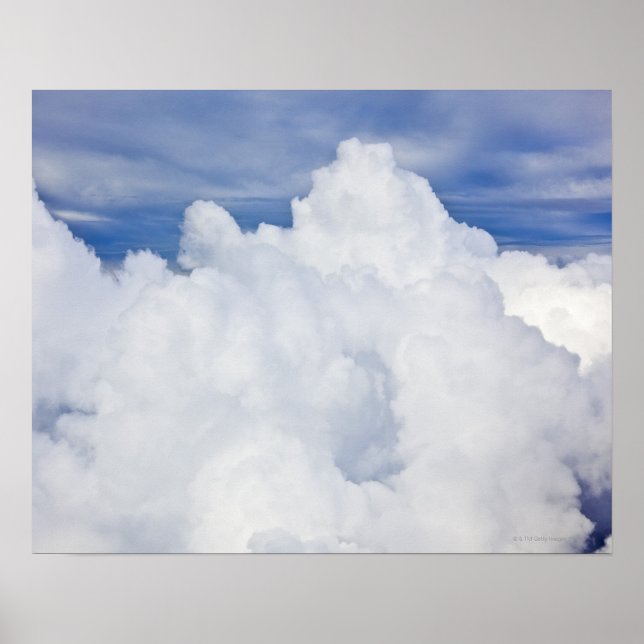 Cumulus clouds viewed from high angle. poster (Front)